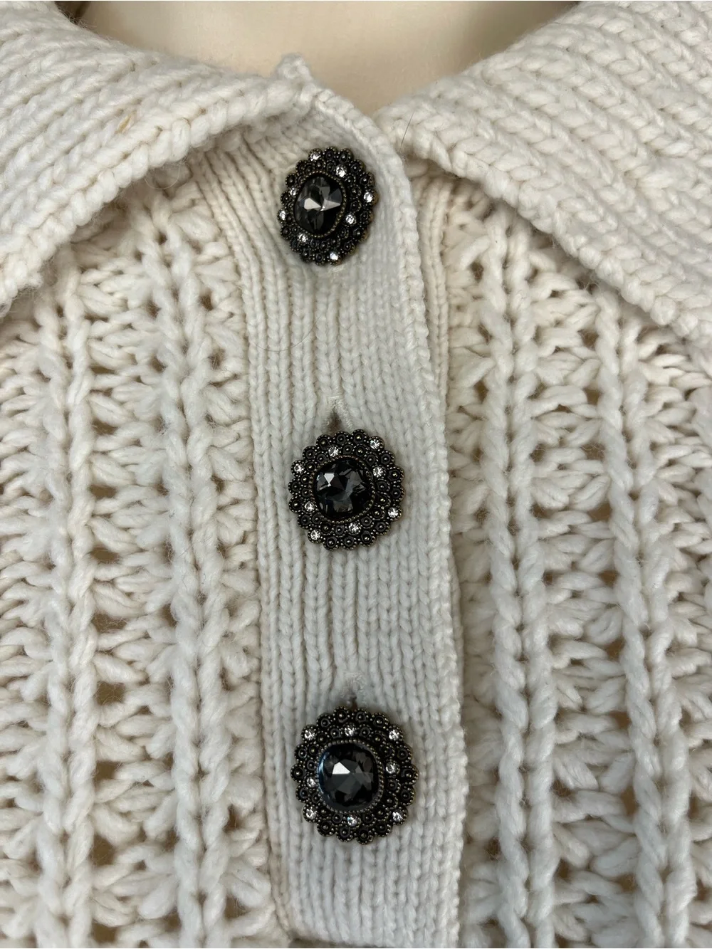 Zara Cream Cable-Knit Cropped Turtleneck Sweater - Picture 2 of 7